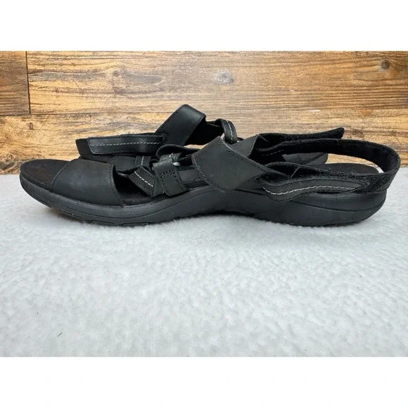 Ladies Merrell Swivel Leather Sandals Women's Sz US 11 Black Leather Hiking Shoe - Picture 4 of 10